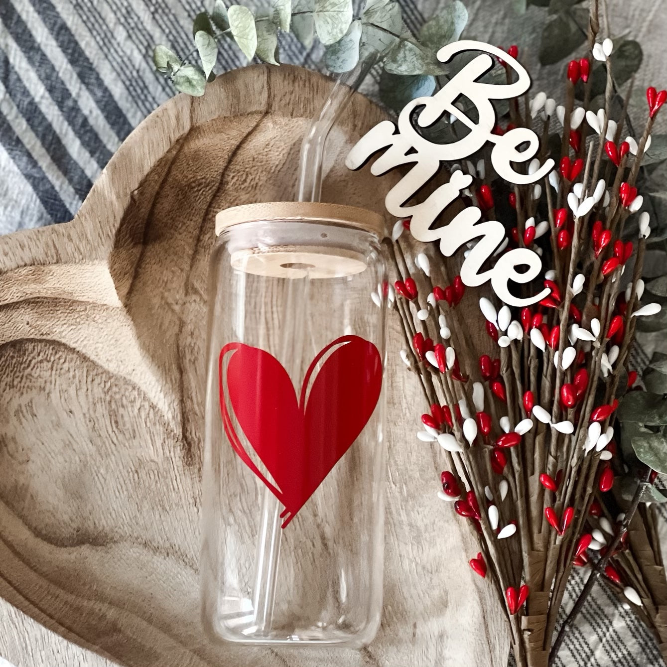 One Heart Beer Can Glass